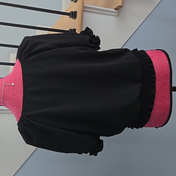 SHEIN LUNE Frilled Shirred Waist Puff Sleeve Blouse - Large‎ - Picture 4 of 9